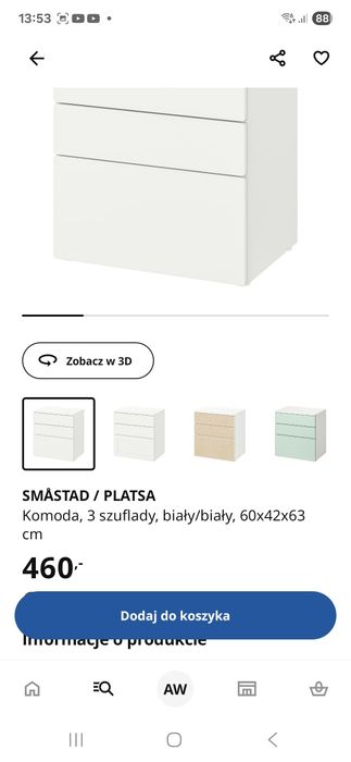 Szafa i komoda Plasta ikea szare