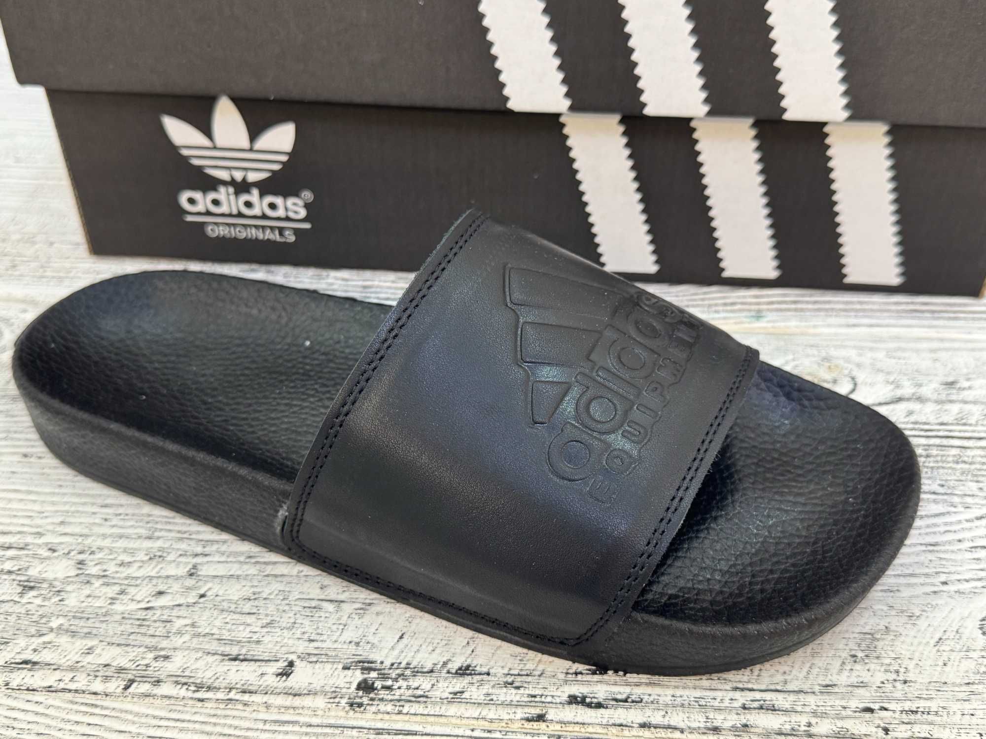 Чоловічі шкіряні шльопанці Адідас Чоловічі капці Adidas. Розміри 40–45