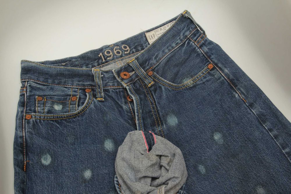 GAP 28 32 selvedge made in italy джинсы из хлопка высокой посадки