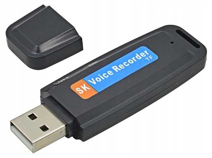 Dyktafon cyfrowy Pendrive microSD podsłuch szpieg * Video-Play