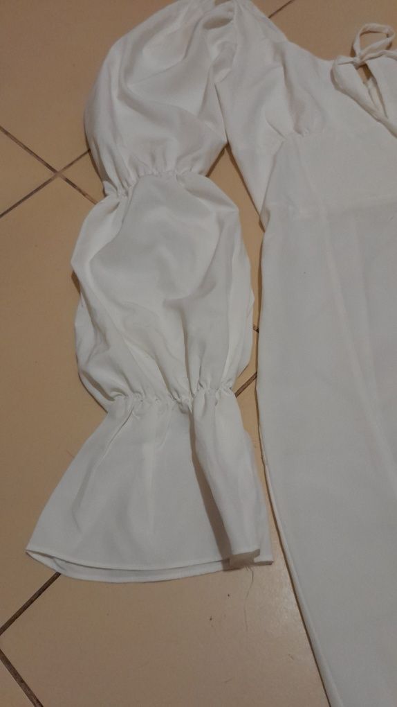 Біла сукня, платье Ohpolly oh polly з об'ємними рукавами