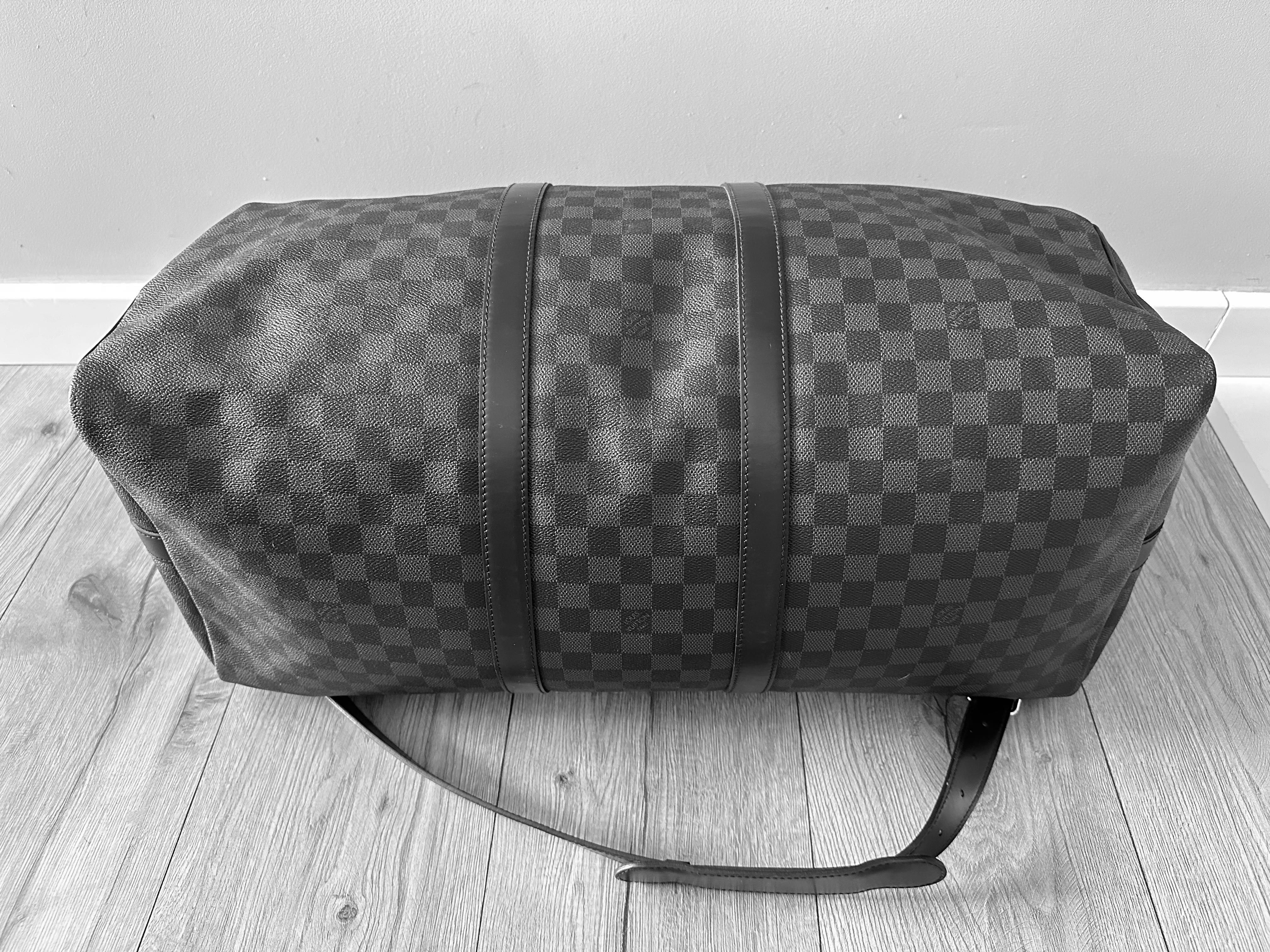 Torba Louis Vuitton Keepall Bandouliere 55.Black Daimer Oryginał