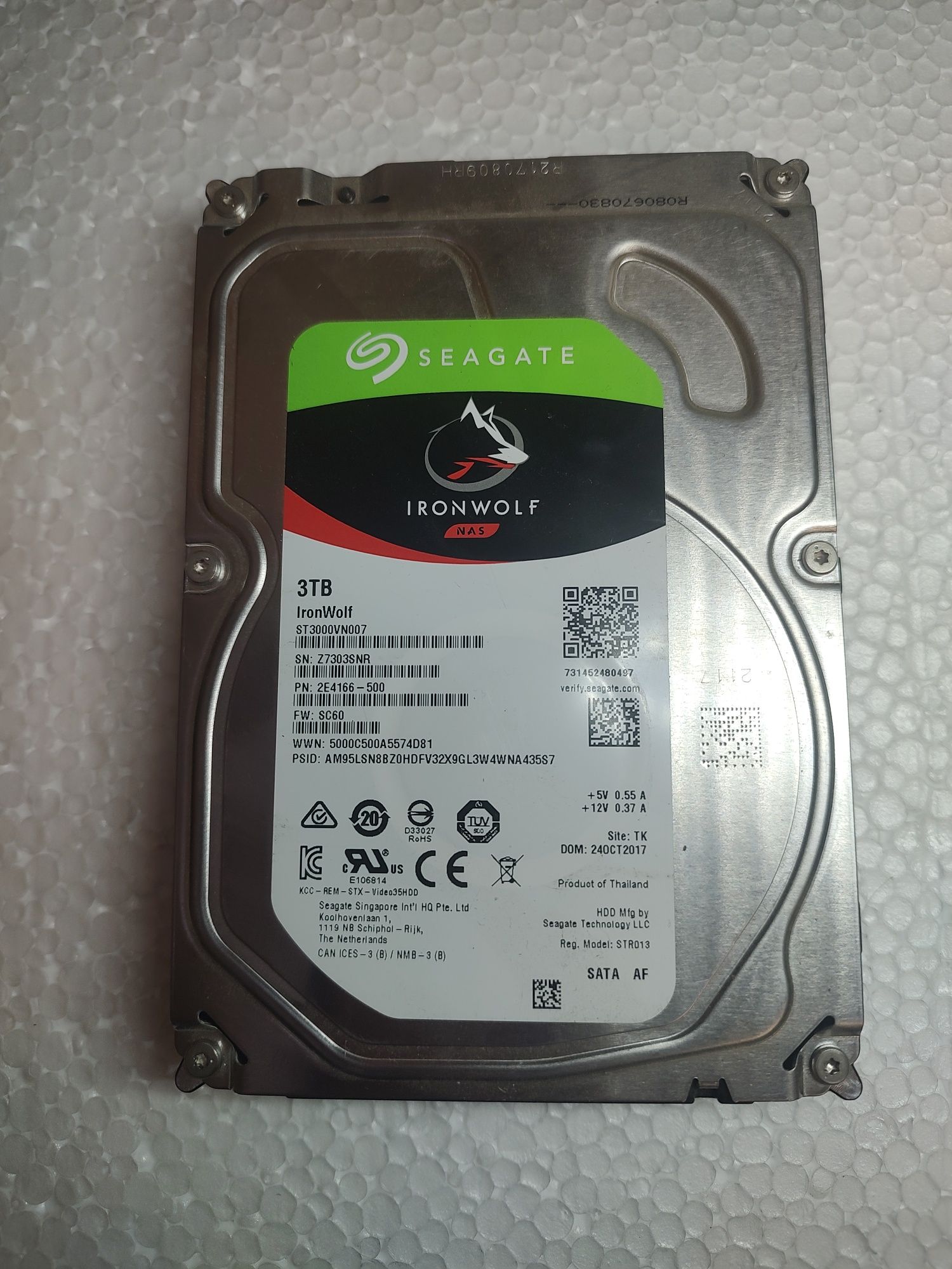 Жорсткий диск Seagate IronWolf HDD 3TB 5900rpm 64MB ST3000VN007 3.5 SA