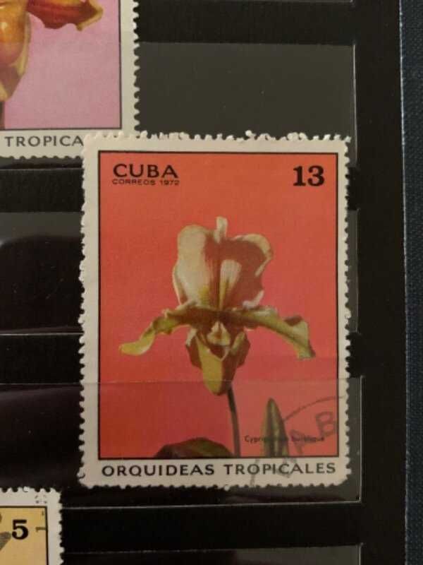 Серия почтовых марок CUBA 1972 цветы Орхидеи.