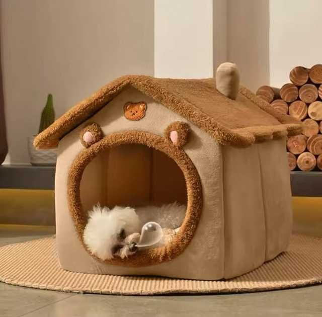 Лежанка для котів і маленьких собак з м'якою подушкою M (40х35х38 см)