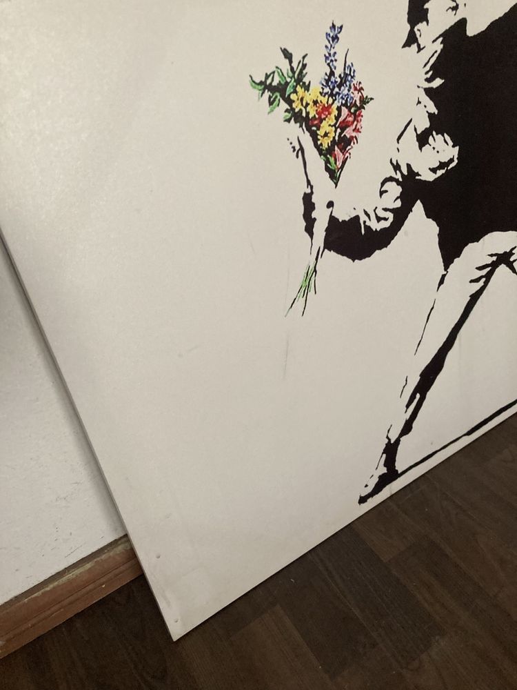 Banksy The Flower Thrower obraz na płótnie