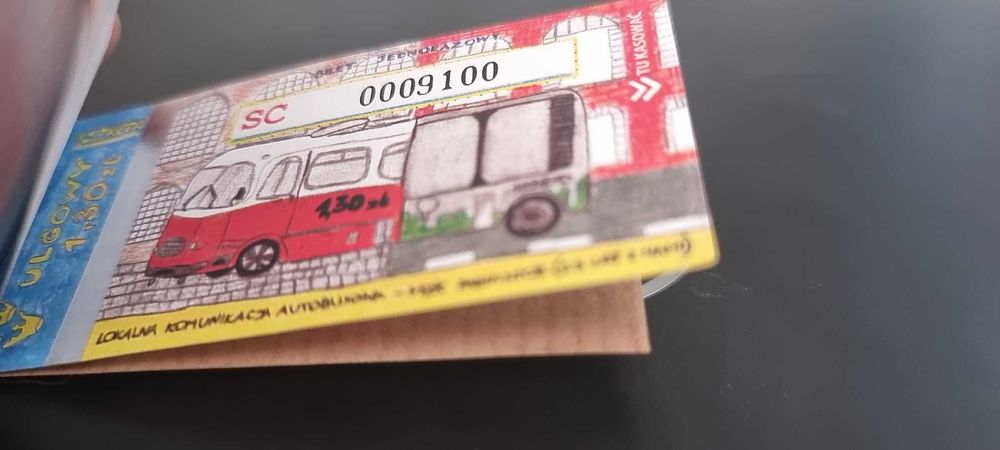 unikatowe bilety MZK Pabianice-bloczek - nowe 100 szt.