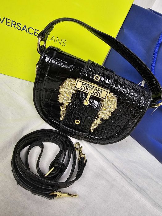 Torebka torba Versace Jeans nowość kuferek czarny waz łodeczka damski