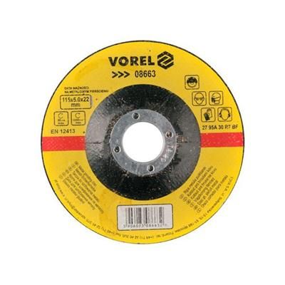 Tarcza do szlifowania metalu 115x6x22 Vorel 08663