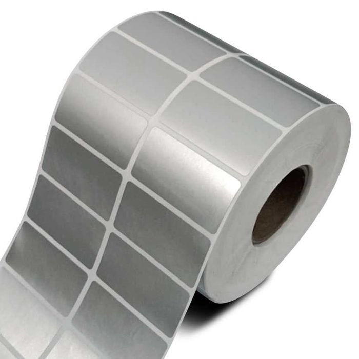 Etykiety srebrne 50 x 25 na roli do druku termotransferowego 4000szt.