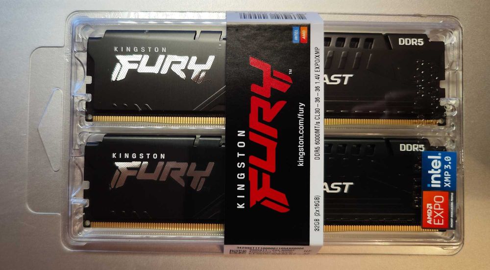 Комплект ОЗП Kingstone Fury DDR5  64Gb 2X32 6000Mhz Beast AM5 Black