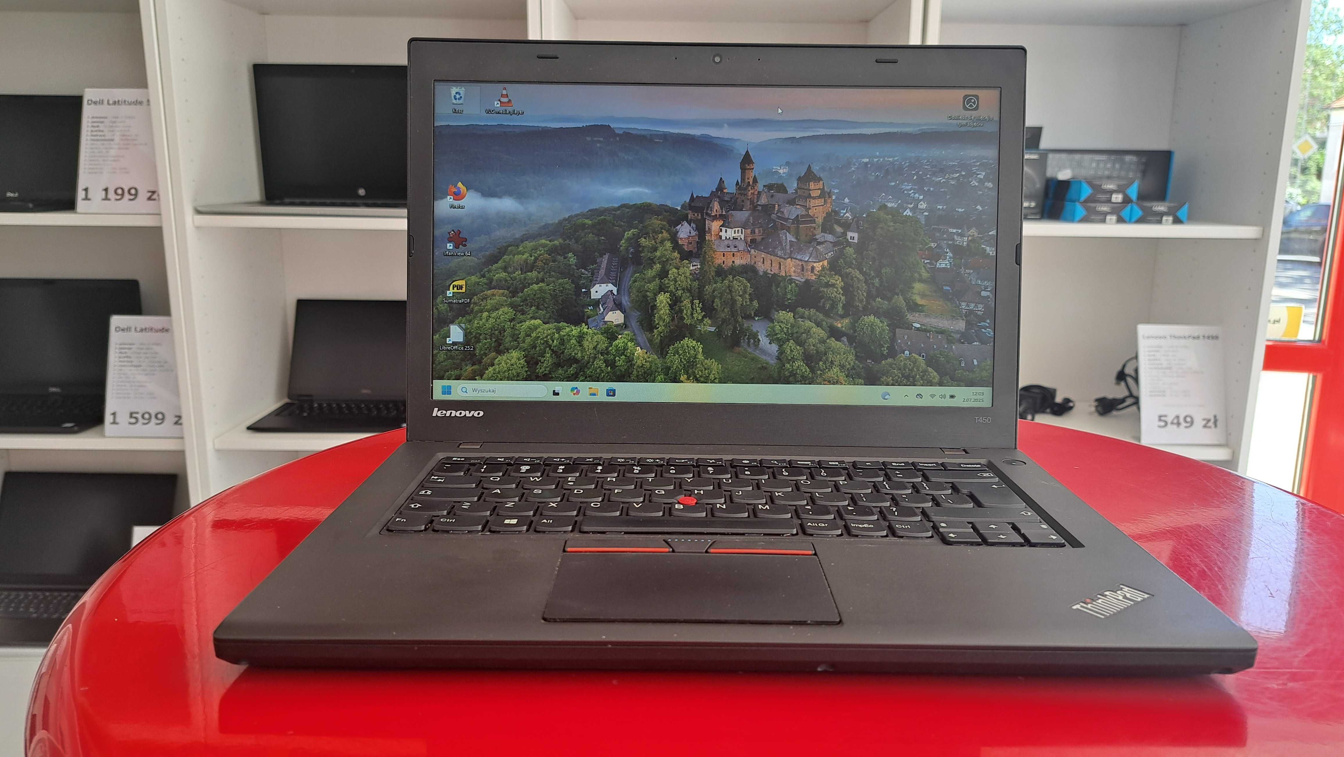 Tani Laptop Lenovo ThinkPad T450 14" i5 8GB/128SSD W11 FV23 Raty0%