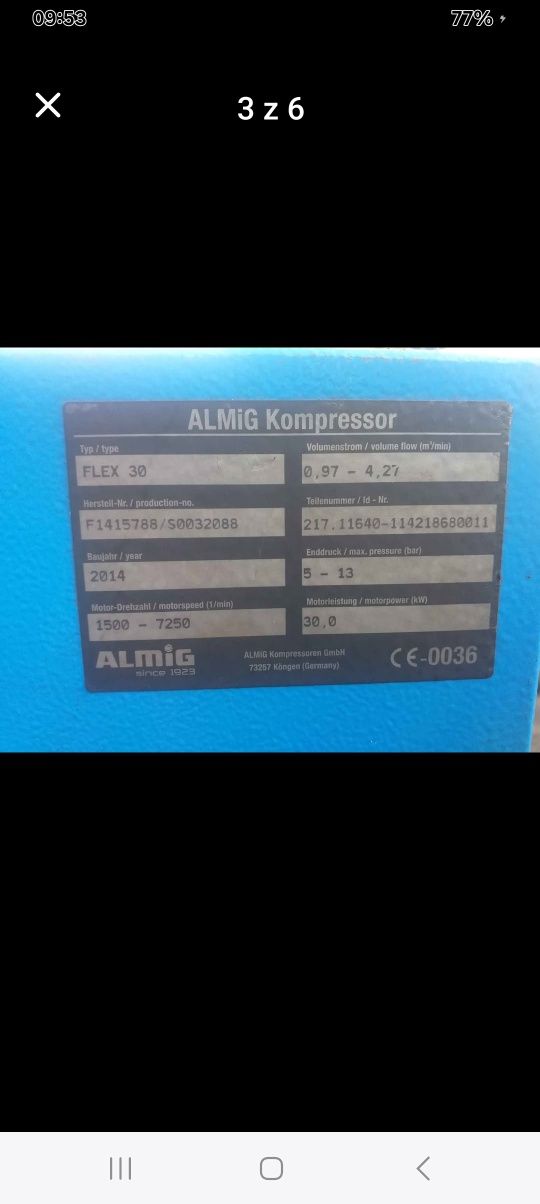 Kompresor śrubowy firmy almig
