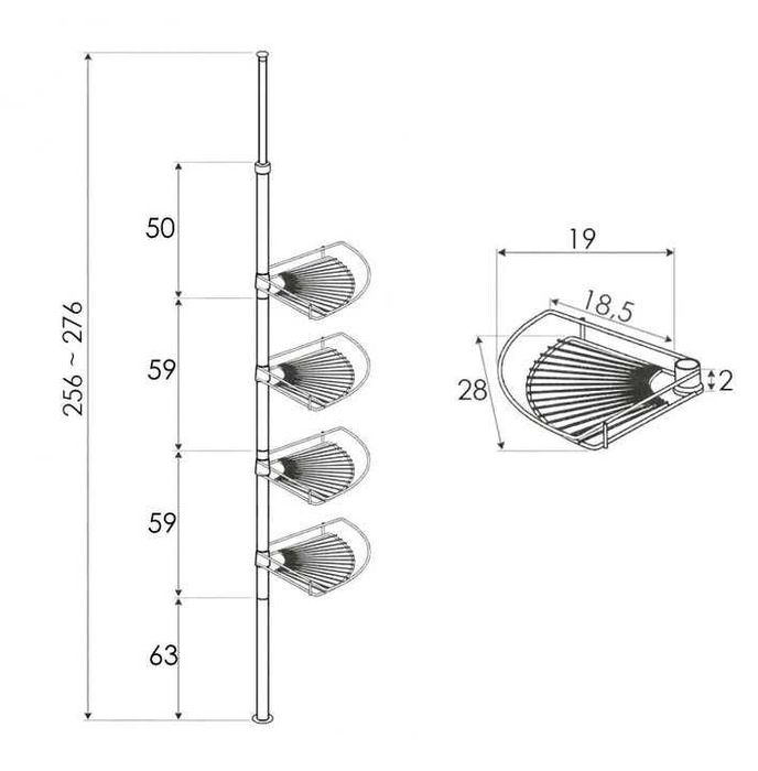 *NOWA* TELESKOPOWA PÓŁKA POD PRYSZNIC łazienkowa półka narożna