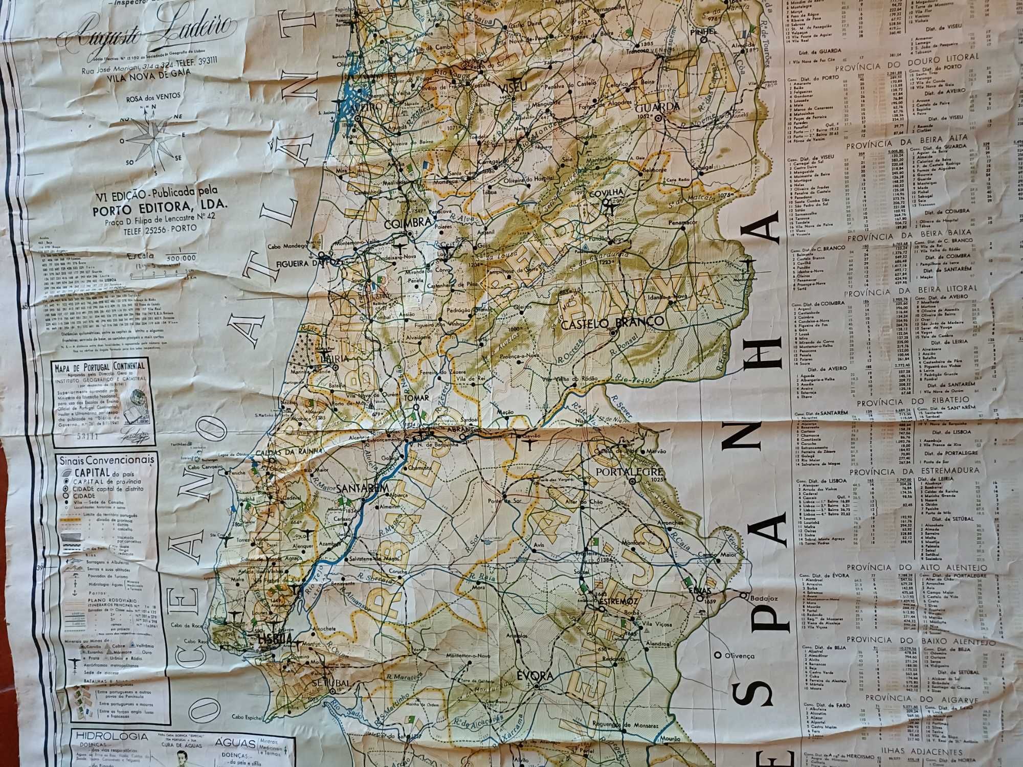 Mapa Portugal Escolar, 1962