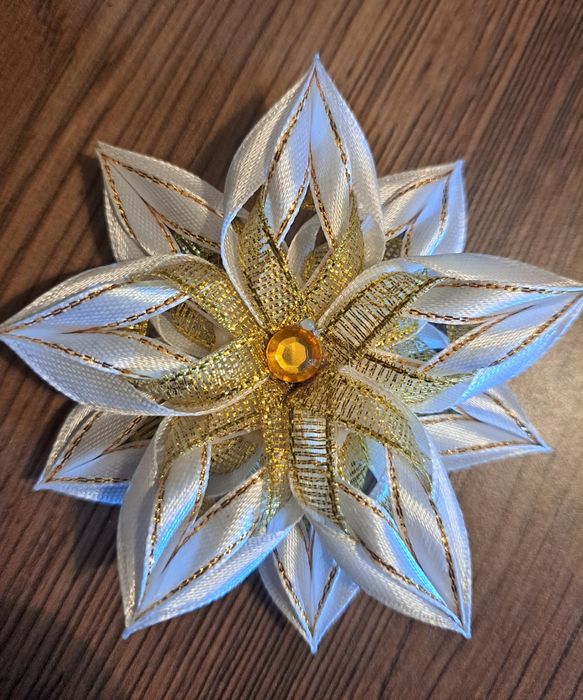 Gwiazdki na choinkę handmade satyna