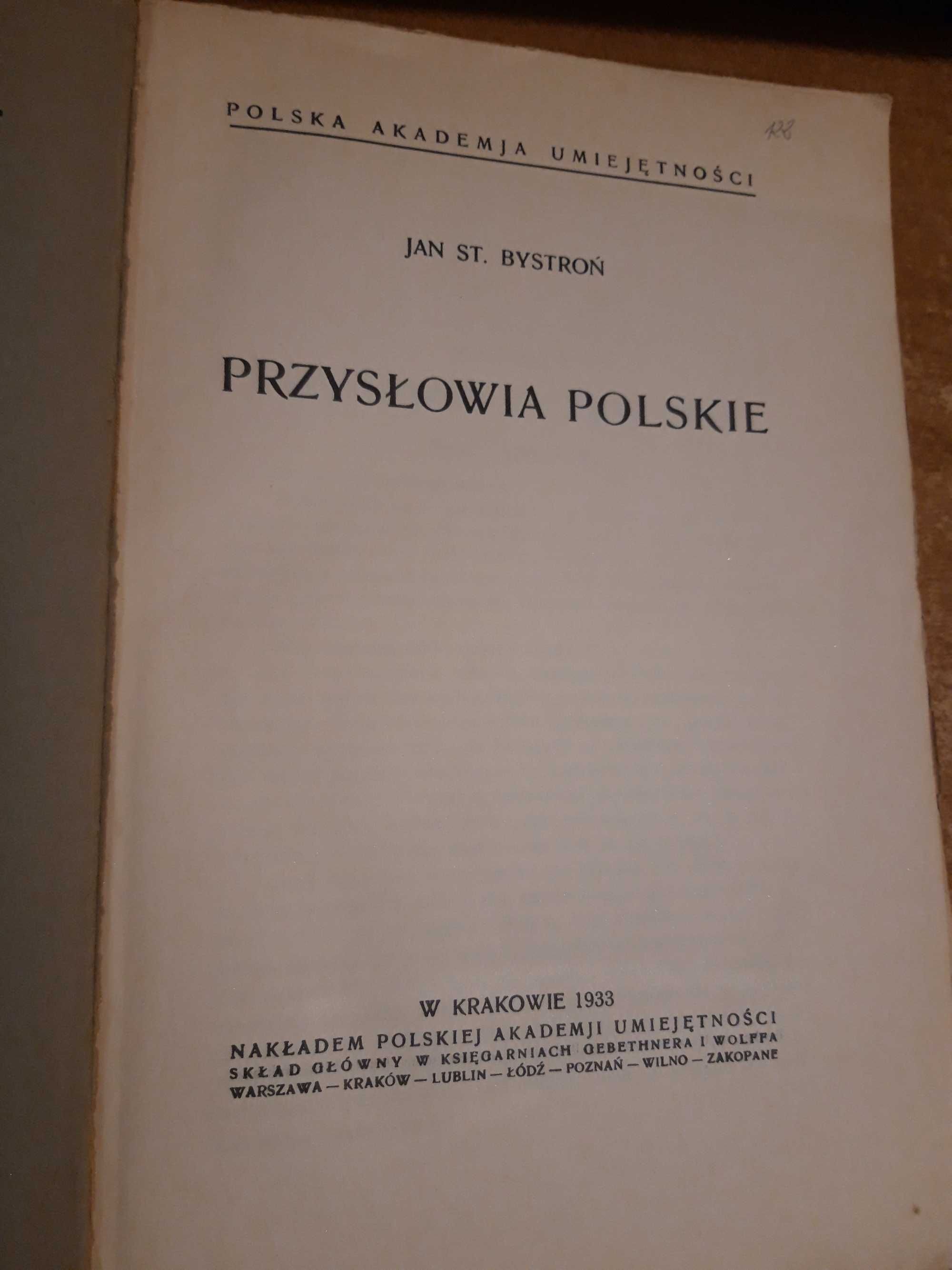 Przysłowia  Polskie -Bystroń- Kraków 1933