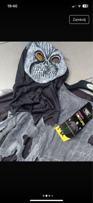 Kostium stroj przebranie meskie roz.S Śmierć Upiór halloween