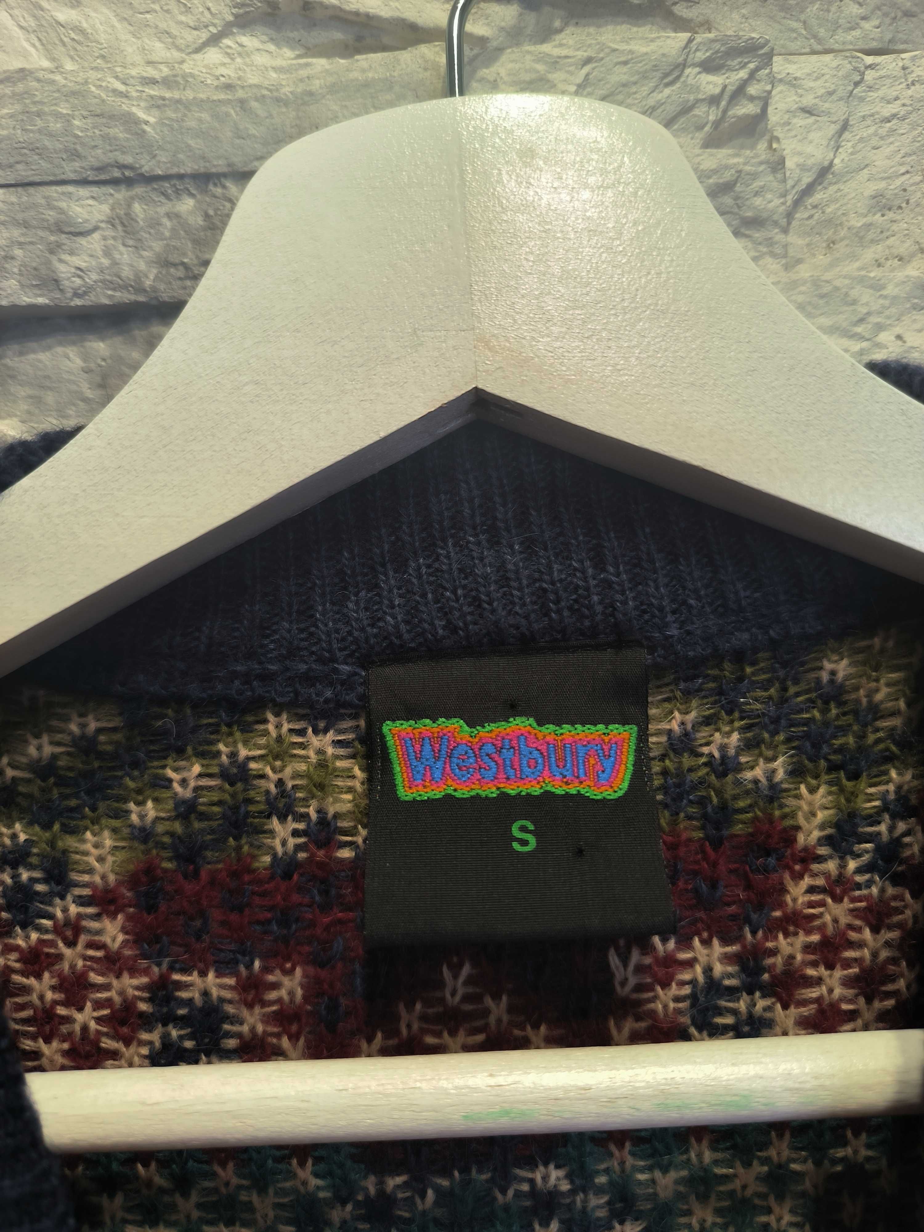 Sweter Westbury Alpaka Wełniany Wełna Wzorki Vintage