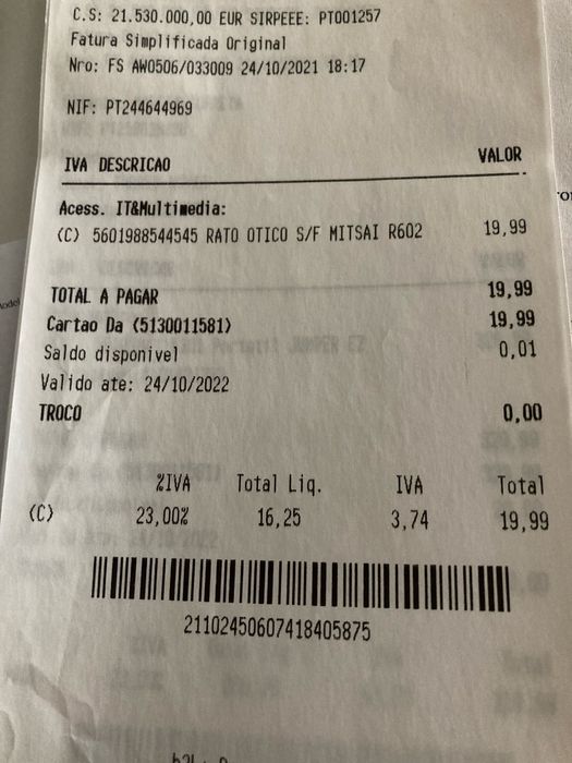 Vendo Rato ótico novo