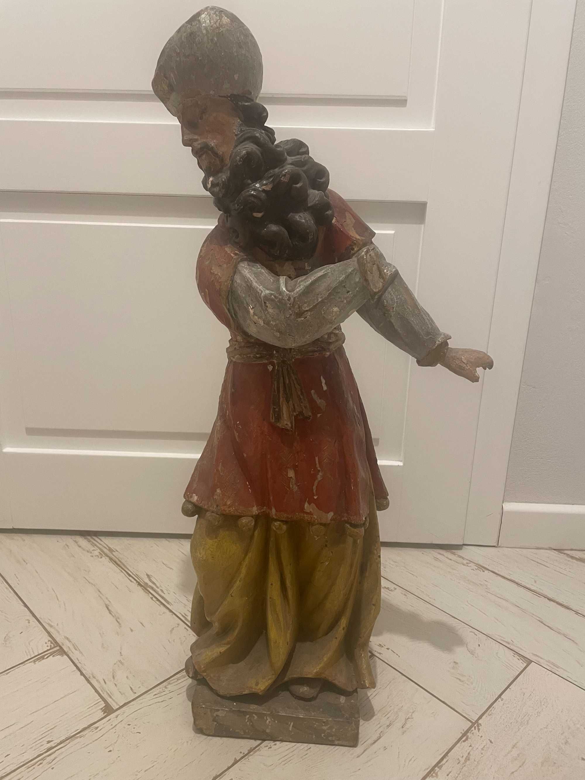 Rzeźba MELCHIZEDEK, XVIII w., Drewno lipowe, wys. 76 cm Taniej 1000PLN
