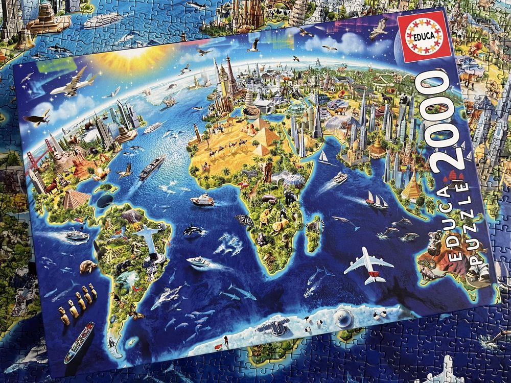 Puzzle Educa World Ladmarks Globe 2000