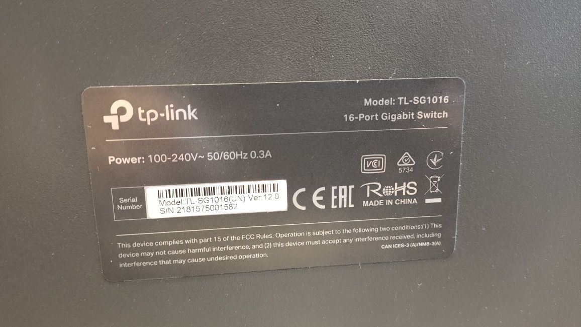 Switch gigabitowy 16p RACK TP-LINK TL-SG1016
