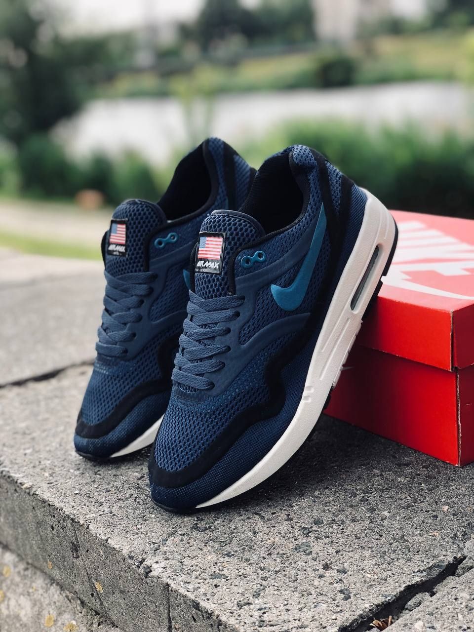 Мужские кроссовки Nike Синие Летние кросовки Найк Кросівки літні найк