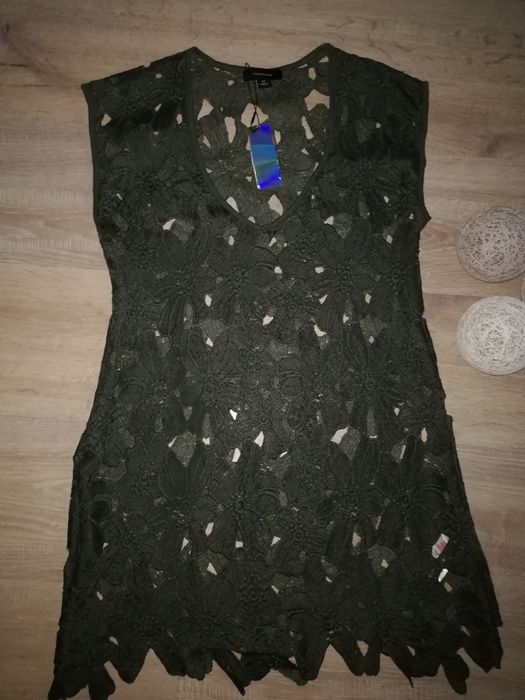 Tunika narzutka ciemna zieleń pareo M