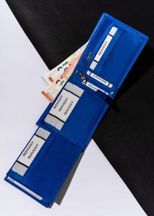 duży, skórzany portfel męski bez zapięcia - always wild