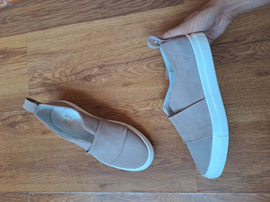 АКЦІЯ. Рр 37 BM de Luxe фірмові замшеві кросівки, кеди, мокасини