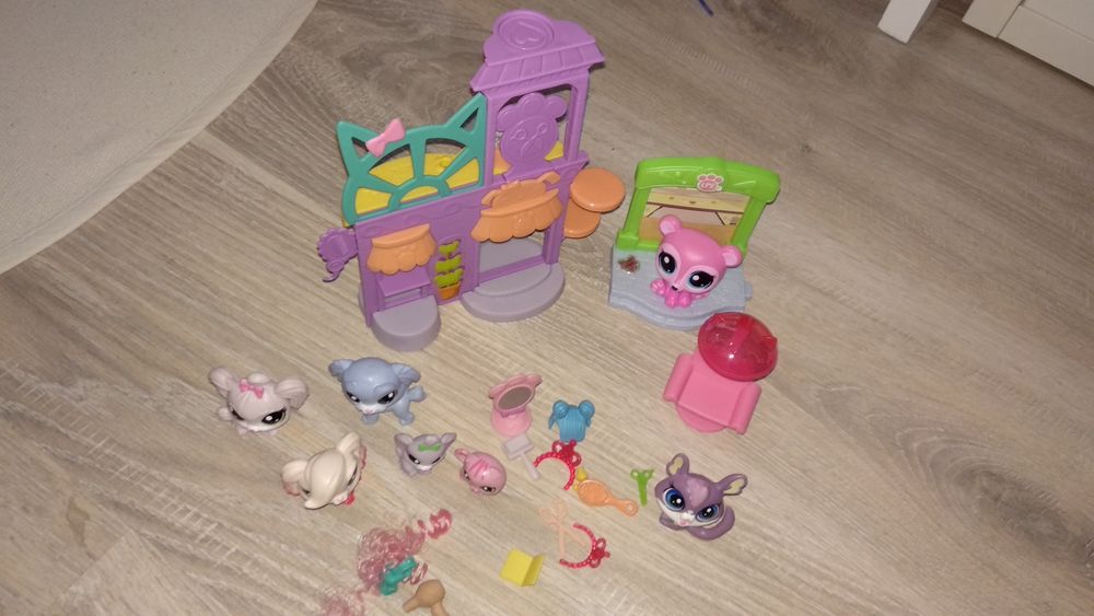 Duży zestaw LPS littlest pet shop salon fryzjerski studio fotograficzn