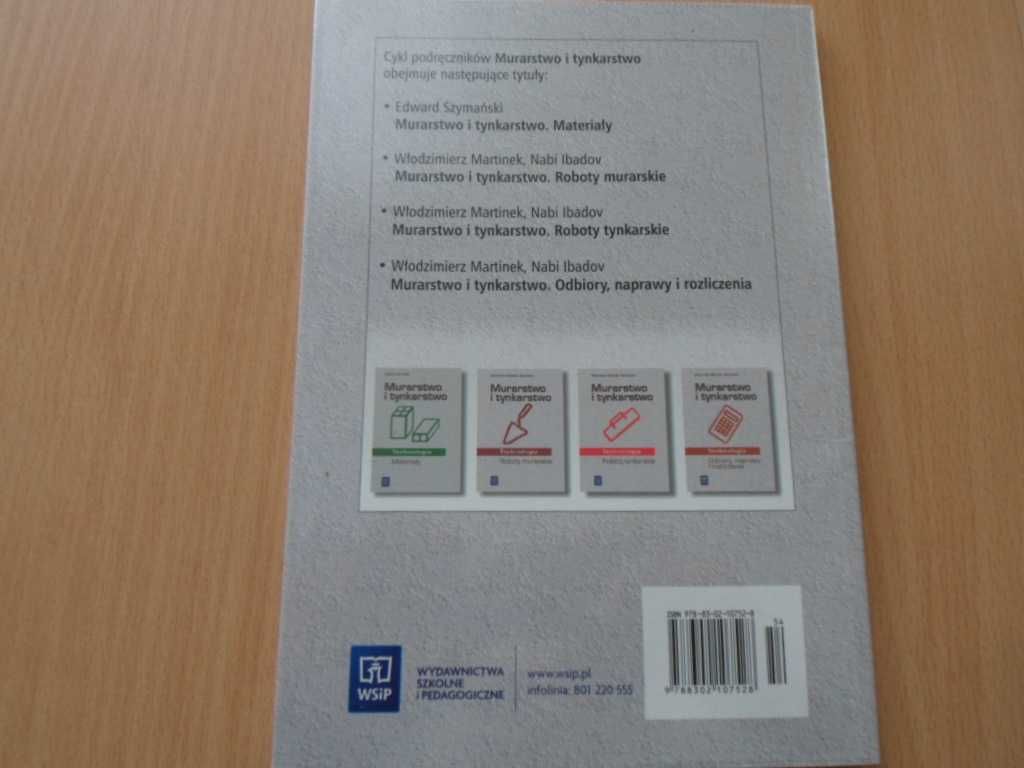 Murarstwo i tynkarstwo. Technologia roboty murarskie .