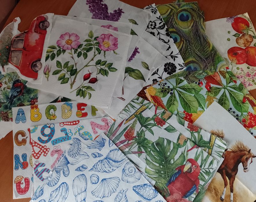 Serwetki do decoupage. Różne motywy