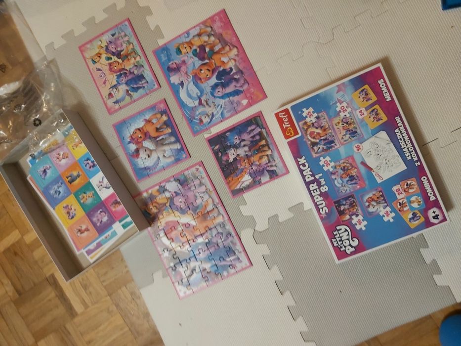 7w1 My Little Pony 5xPuzle, domino i memory ponny konie