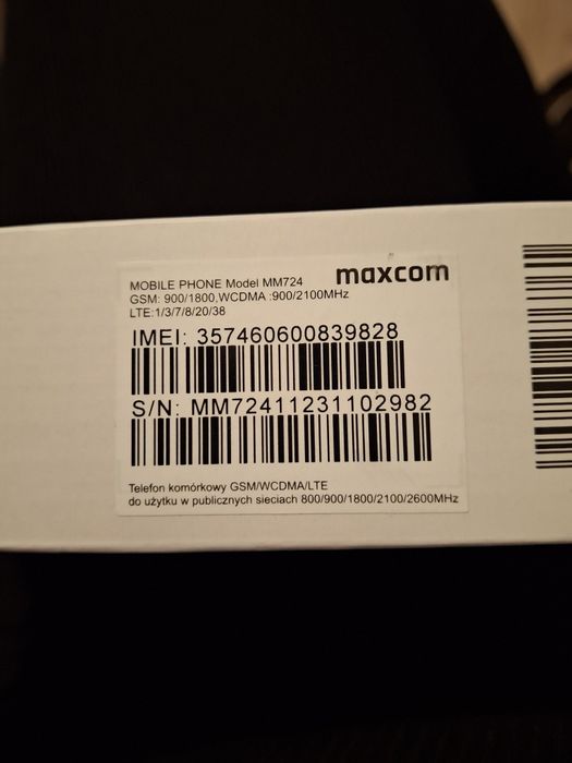 Telefon komórkowy dla seniora MAXCOM Comfort MM724