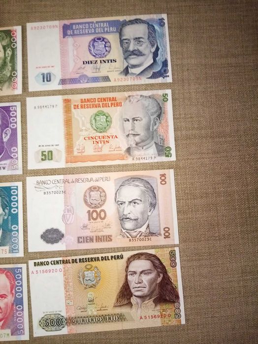 PERU 12 Notas 9 NÃO CIRCULADAS 8 da mesma Série 1 não, 3 em BEM CONSER