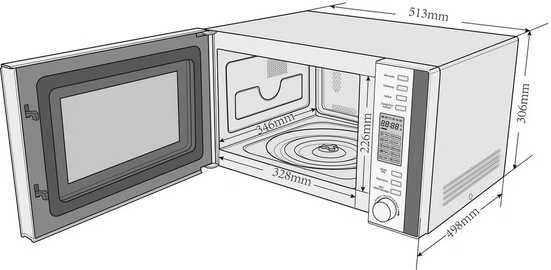 Mikrofalówka Privileg 3w1 25L 900W – Grill 1100W, Termoobieg 2500W