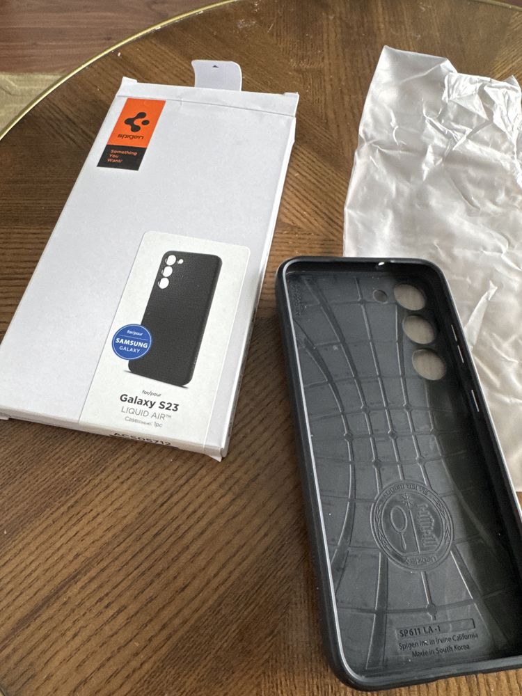 Kejs plecki Etui Spigen Liquid Air Galaxy S23 Matte Black Case