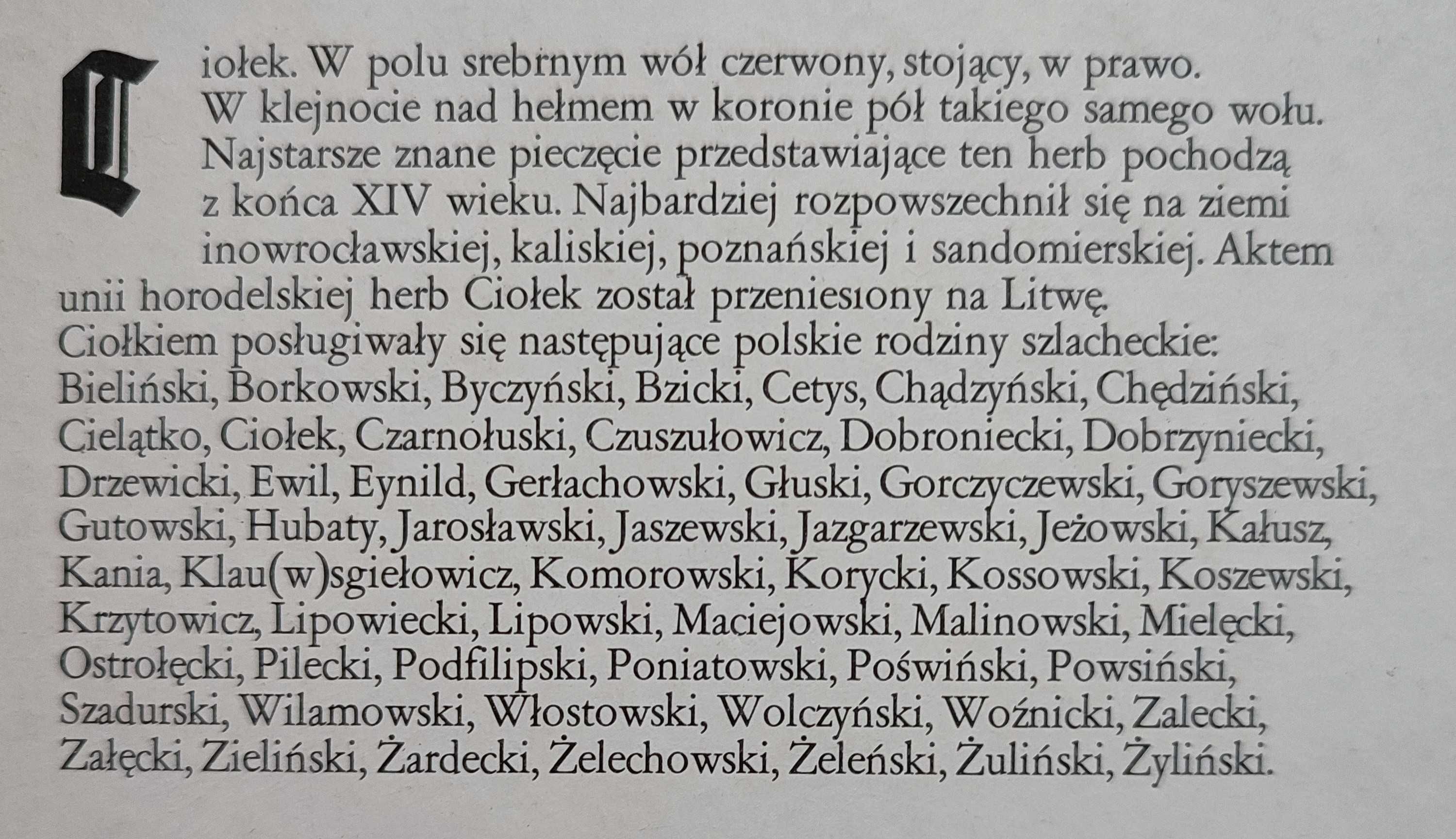 Obraz z herbem rodowym - papier kredowy