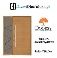 Drzwi DOORSY PIRANO drewniane zewnętrzne wejściowe 100mm grubości