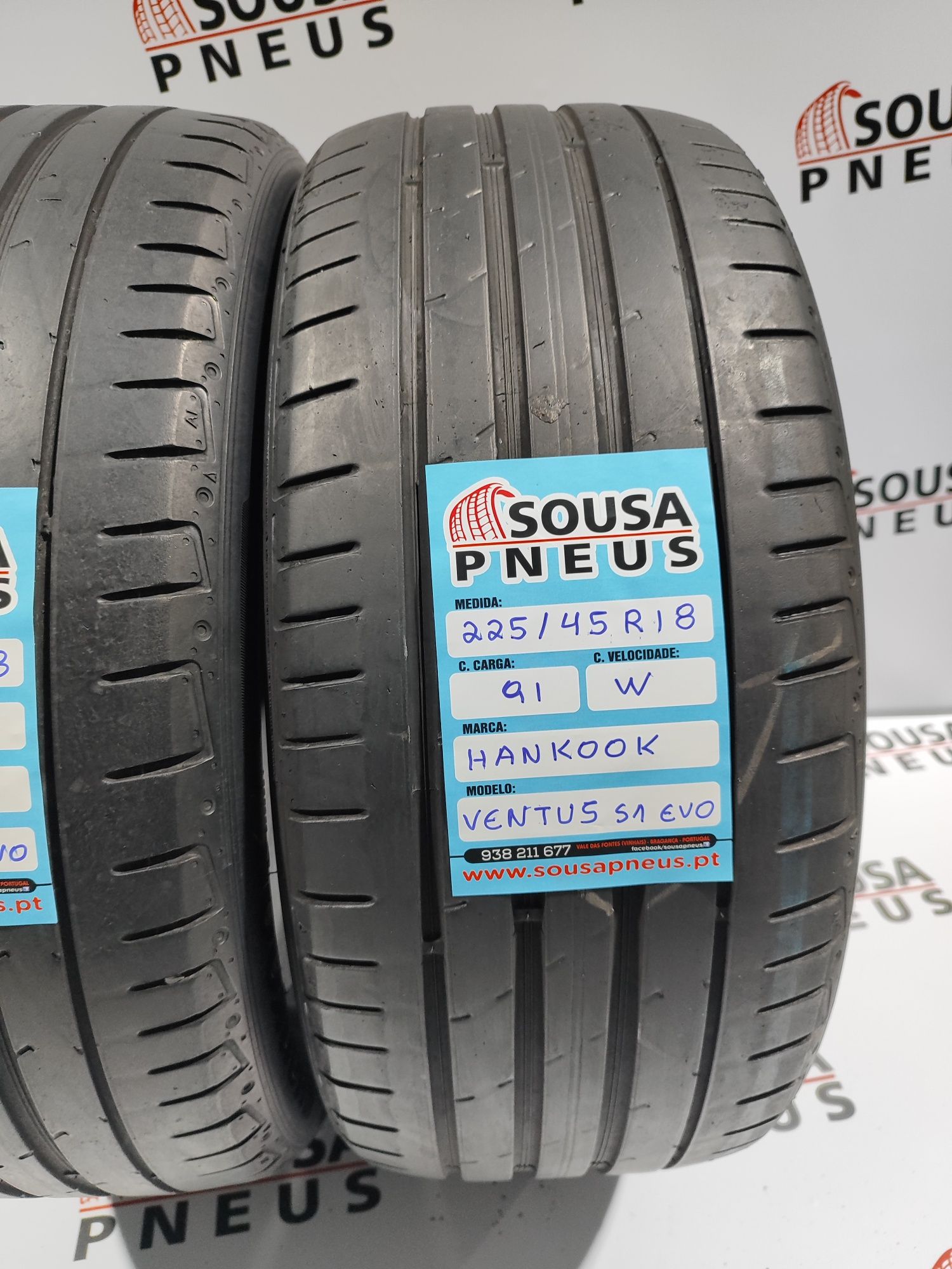 2 pneus semi novos 225-45R18 Hankook - Oferta dos Portes