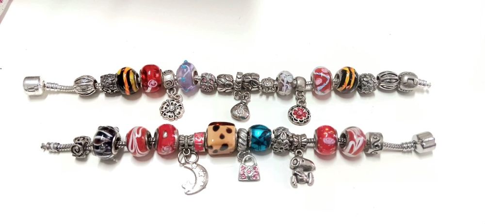 Contas muranos pendentes clips pandora