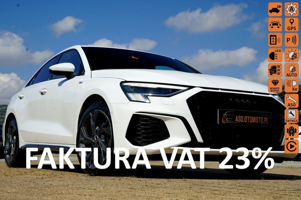 Audi A3 Limousine S LINE skóra KAMERA virtual cockpit sam parkuje NAWI automat F1 MATRIX