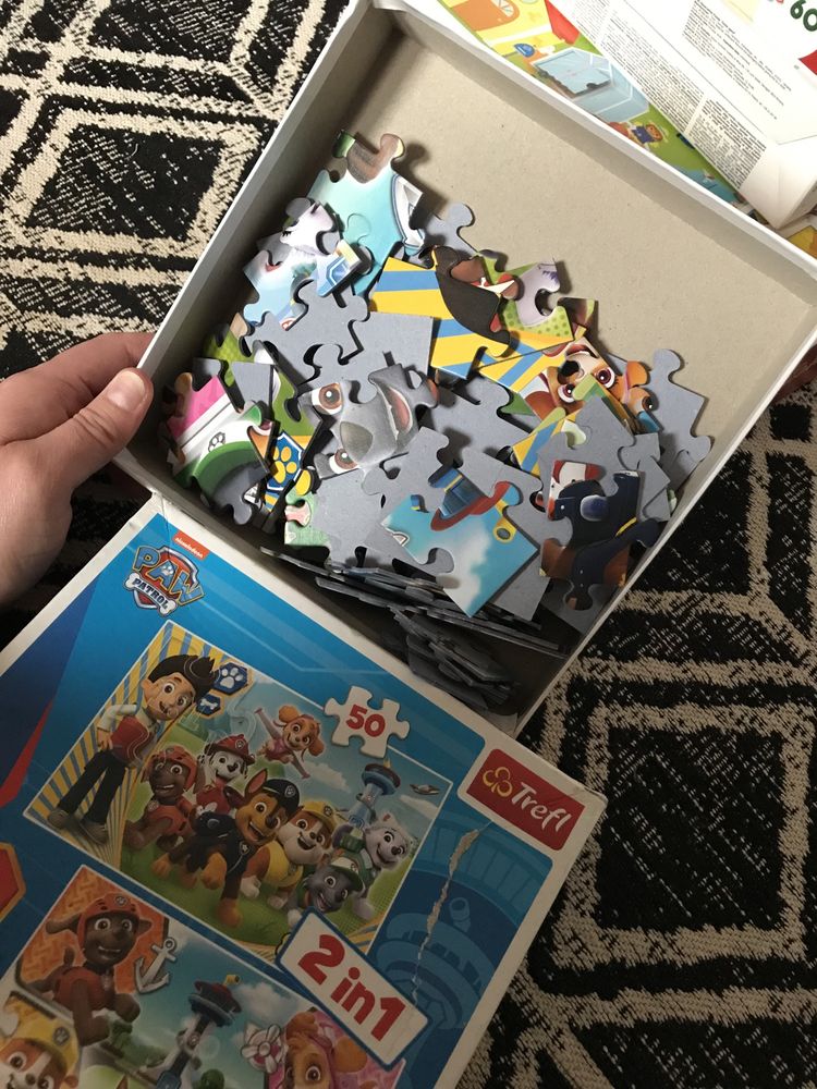Zestaw Puzzli - z okienkiem, Peppa psi patrol kosmos kotki