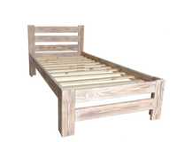 Łóżko 80x200 drewniane LOFT deski opalane KOLORY Retro. Zagłowie 85 cm