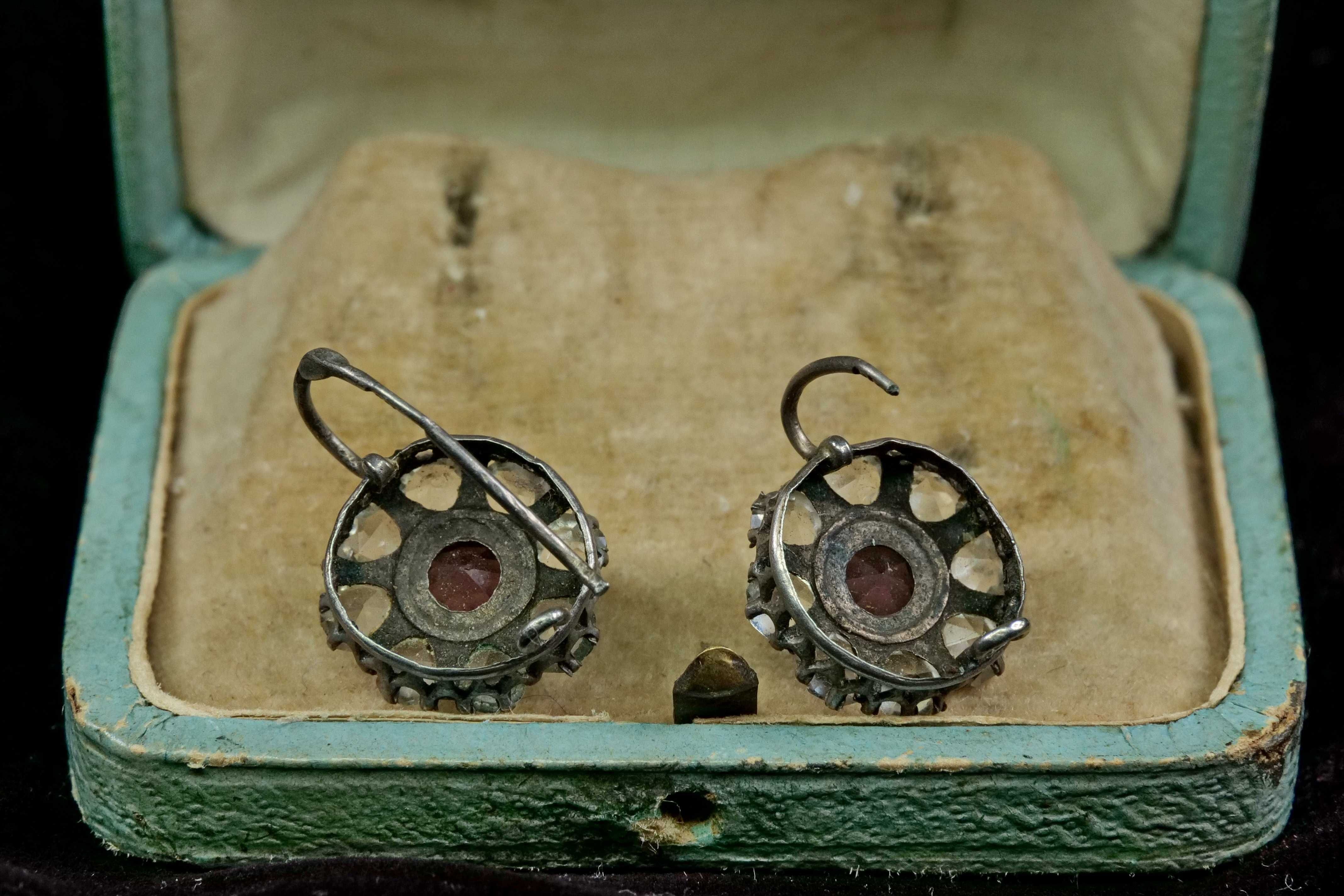 Серьги серебряные. 84*. Silver earrings with stones. Times of tsarism.