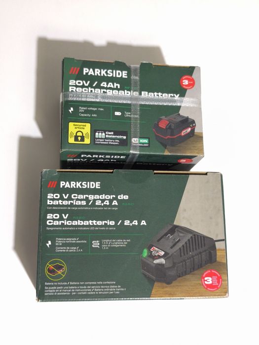 Bateria 4.0Ah + carregador 20v Parkside