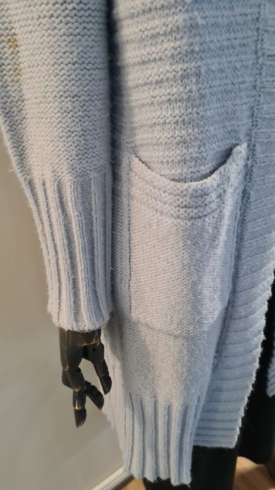 Długi sweter Kardigan. Reserved. Baby blue Błękitny. Rozmiar M - XL