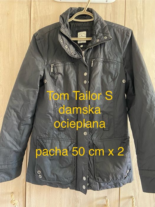 Tom Tailor damska kurtka czarna rozm 36 S pikowana ocieplana woskowana